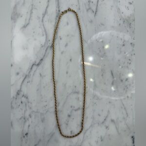 Vintage Monet Signed 20” Twisted Rope Gold Chain Necklace